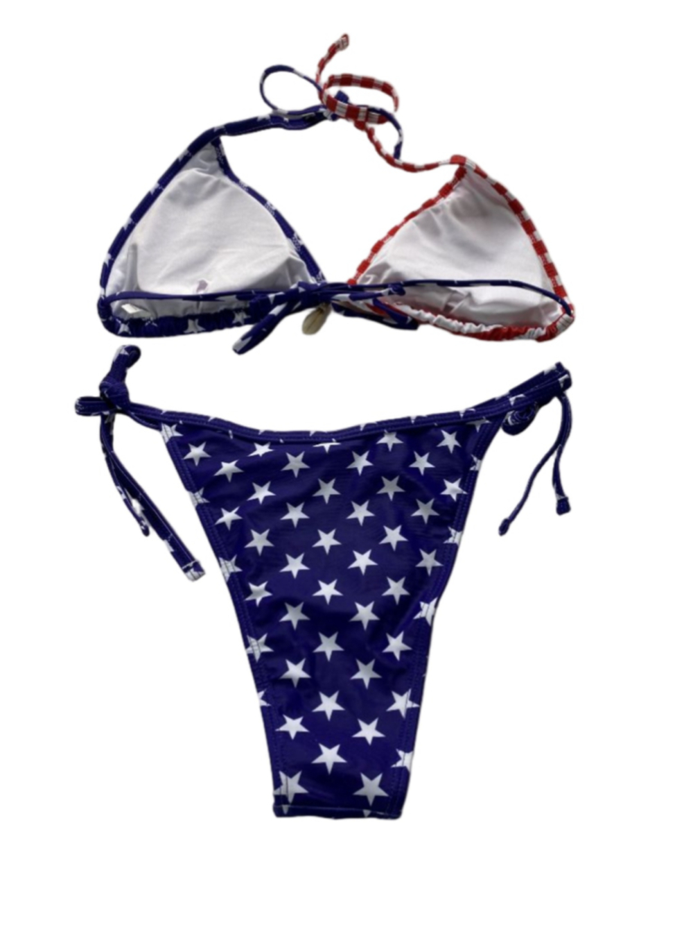 Patriotic Women's Bikini M Blue Red American Flag Swimsuit - Picture 2 of 5